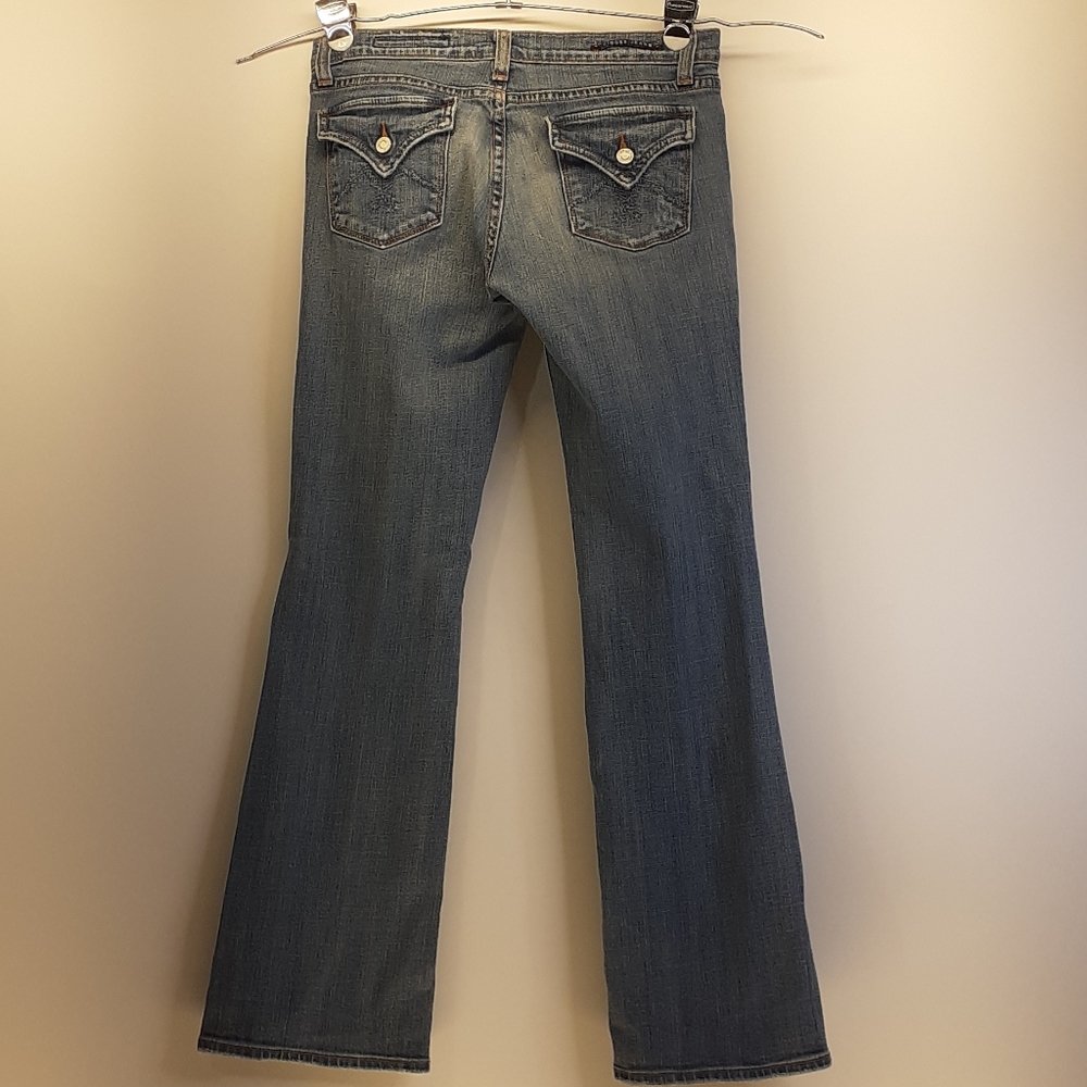 Vigoss Flare Leg Distressed Blue Jeans  Size 7 Stretch - Picture 6 of 15